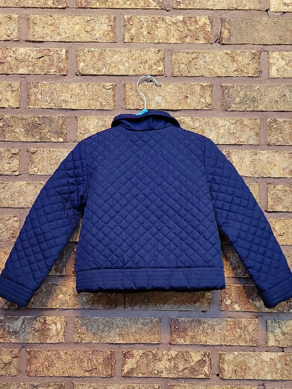 Gymboree Quilted Asymmetrical Zip Navy Jacket Size XS